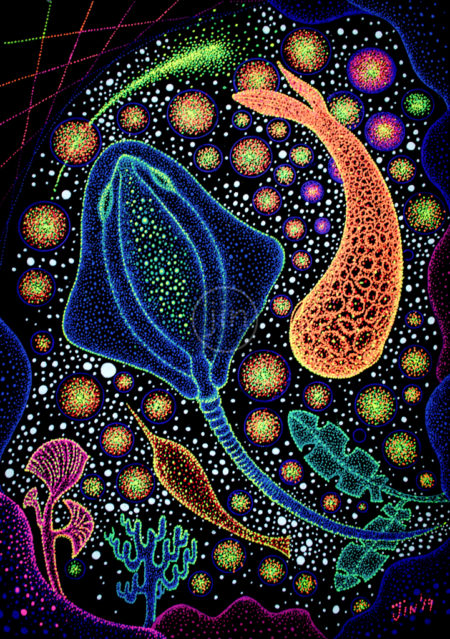 Estatic-Dance-psychedelic-artwork-pointillism-art-trippy-psy-rave-jin-dot-art-dotwork-art