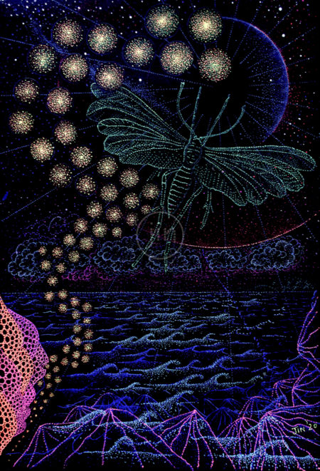 Moths-can-be-pretty-psychedelic-artwork-pointillism-art-trippy-glow-inthedark-jin-dot-art-dotwork-art