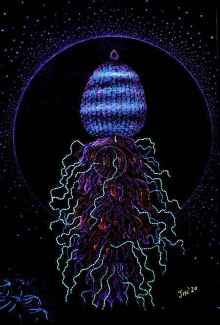 Pineapple-jelly-psychedelic-artwork-pointillism-art-trippy-glow-inthedark-jin-dot-art-dotwork-art